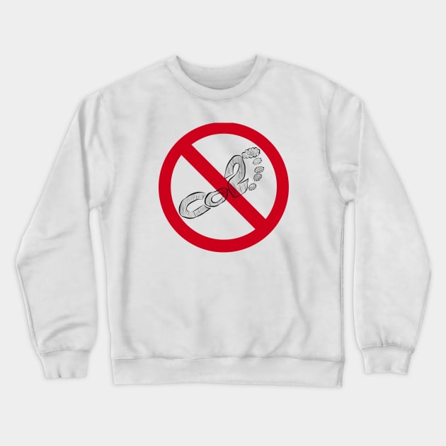 No To Carbon Footprint Crewneck Sweatshirt by Aine Creative Designs